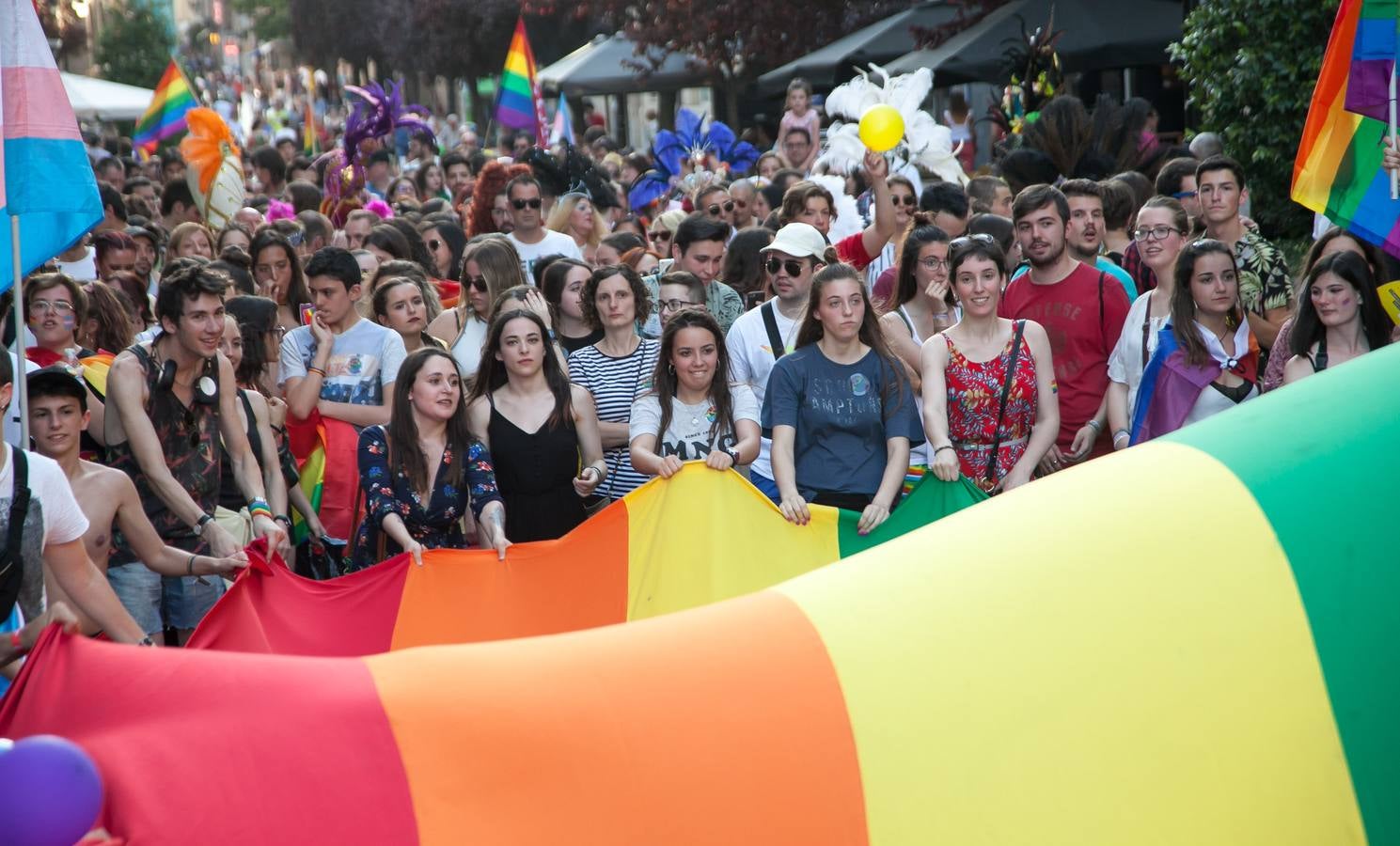 Unos jóvenes, durante la manifestación