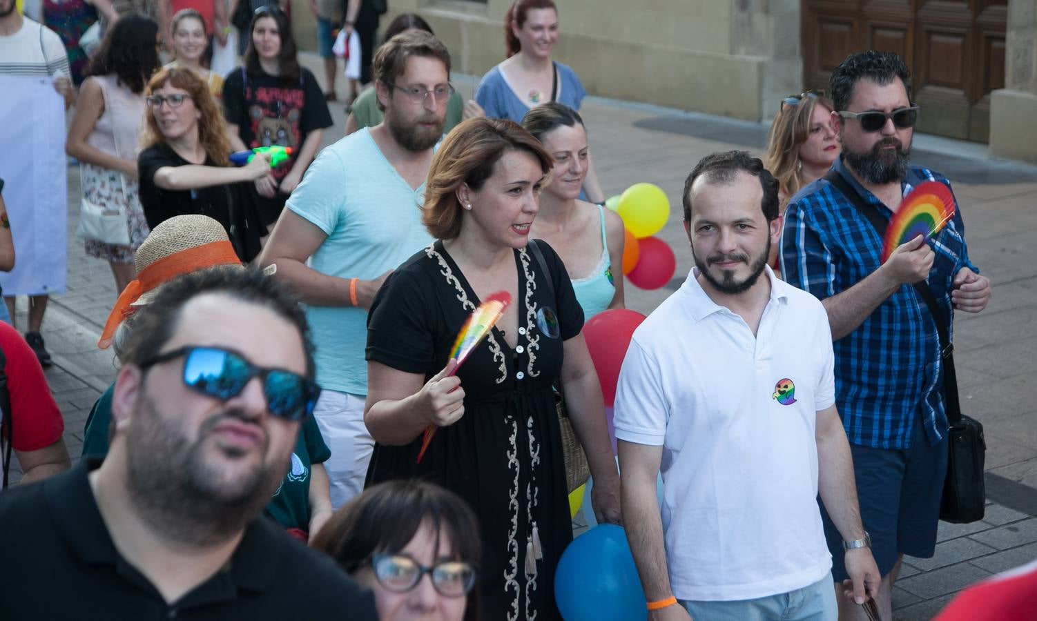 Unos jóvenes, durante la manifestación