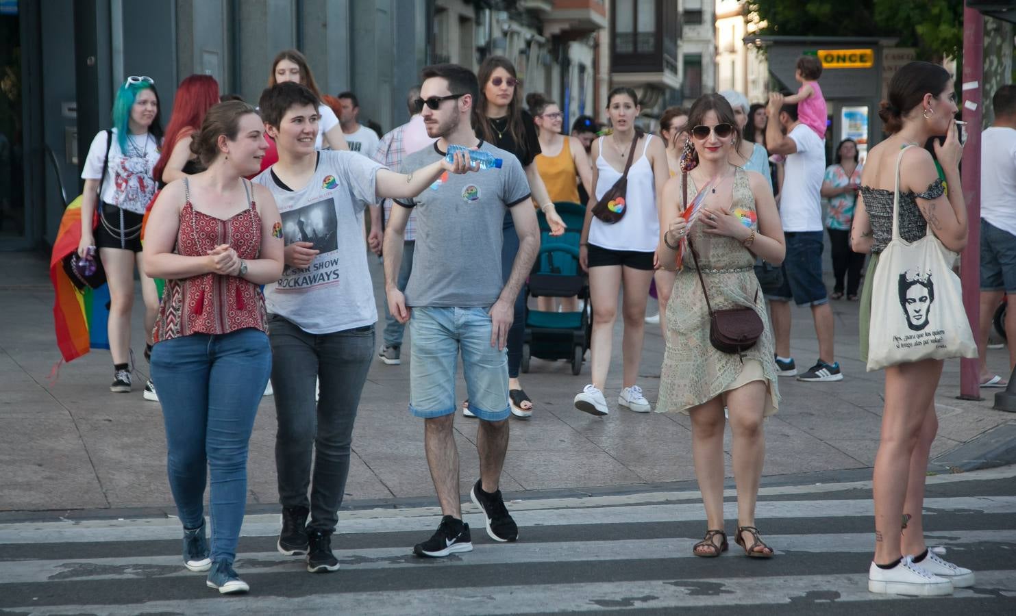 Unos jóvenes, durante la manifestación