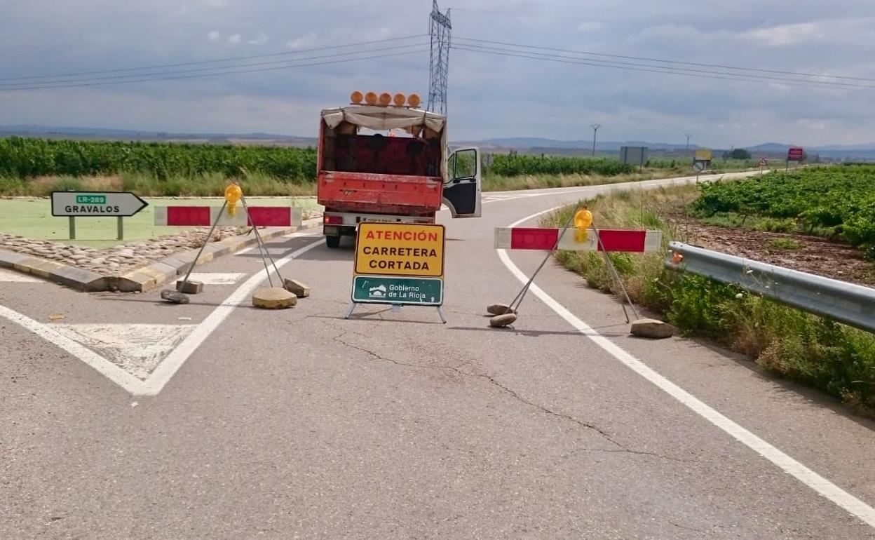 Reestablecido el tráfico rodado en la carretera LR-289 entre Alfaro y la intersección hacia Grávalos