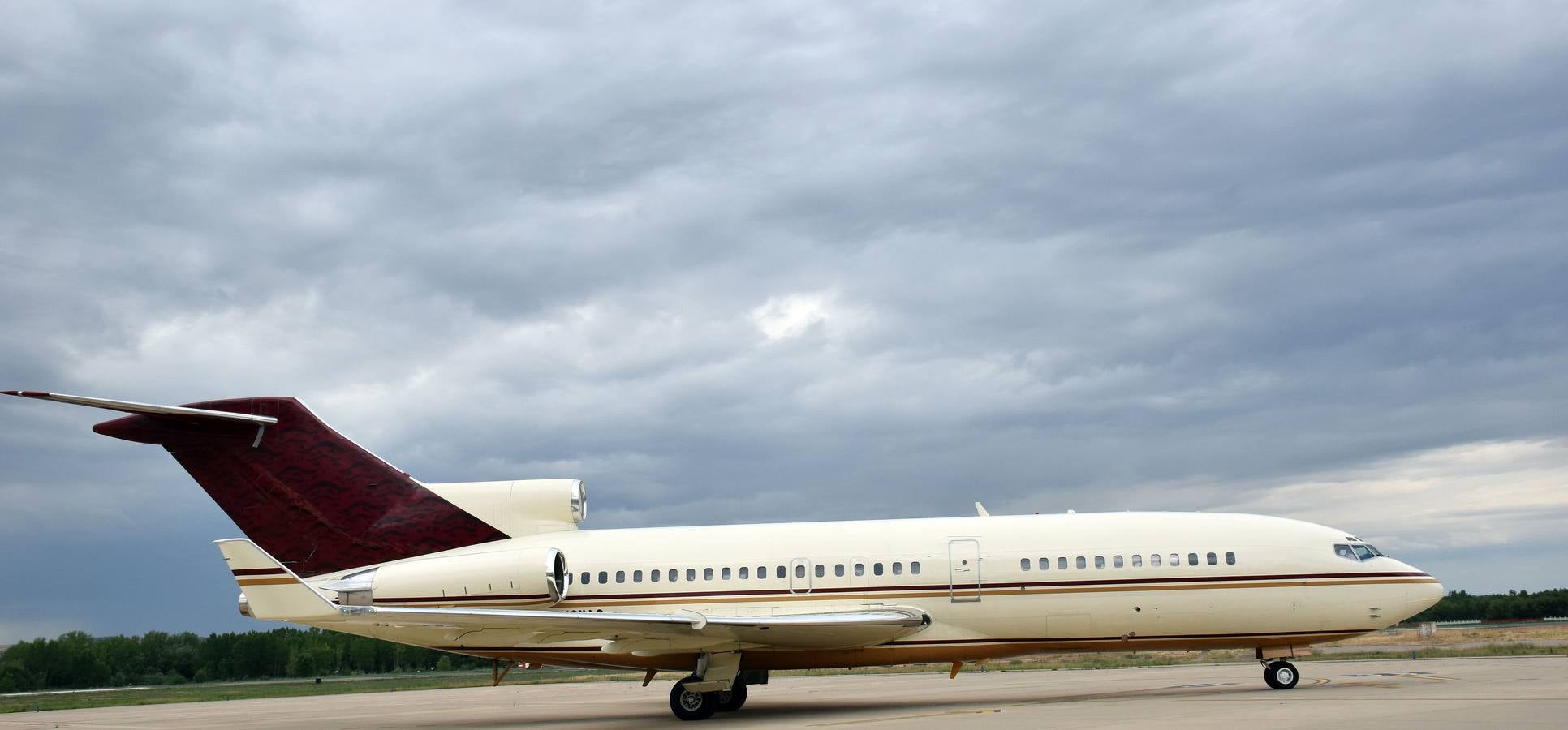 El Boeing-727, a punto de llegar a Agoncillo