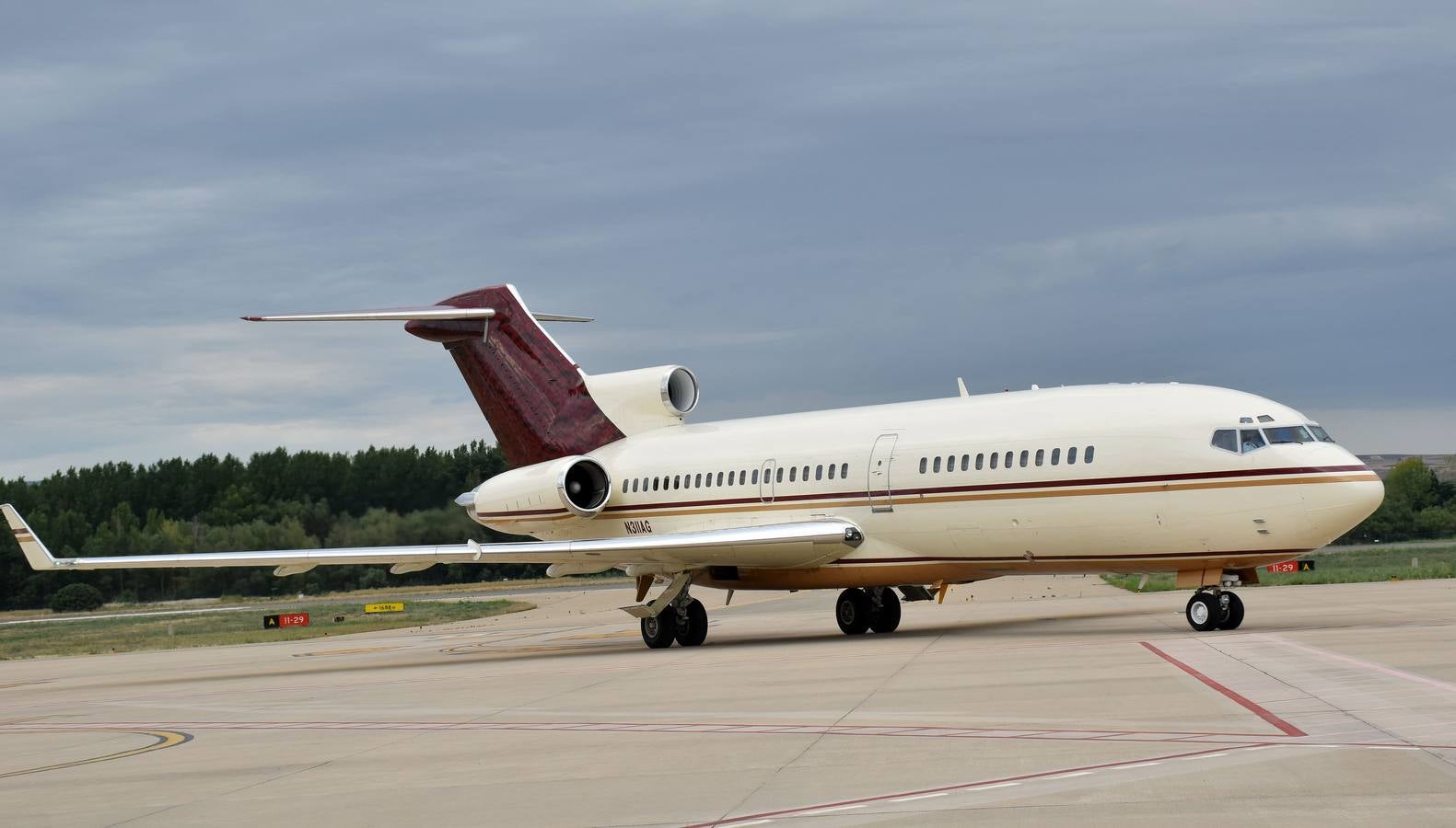 El Boeing-727, a punto de llegar a Agoncillo