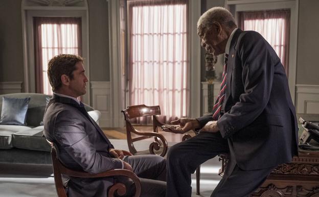 Morgan Freeman retoma el papel de presidente de Estados Unidos en el filme.