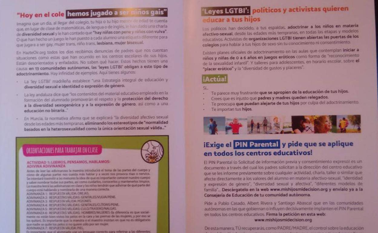 IU denuncia que Hazte Oír reparte propaganda antiLGTBI en los colegios e institutos