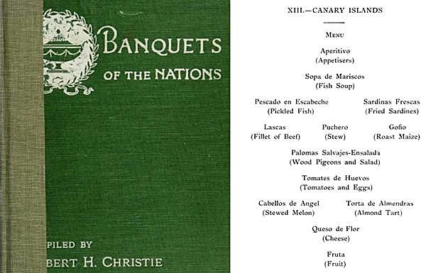 Menú canario del 'Banquet of the Nations'.