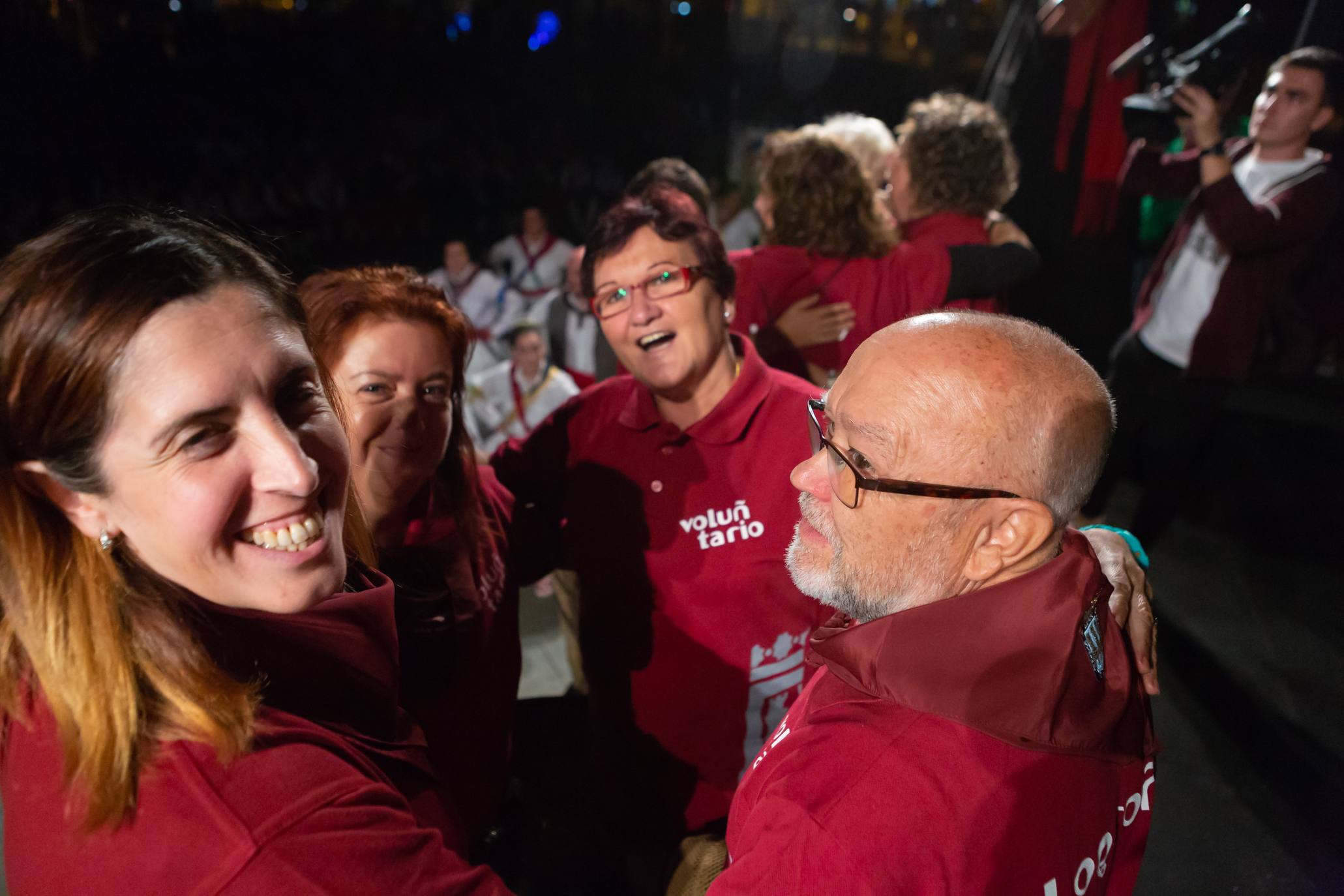 Los Voluntarios de Logroño fueron protagonistas de la edición de este año del pisado popular de uvas.