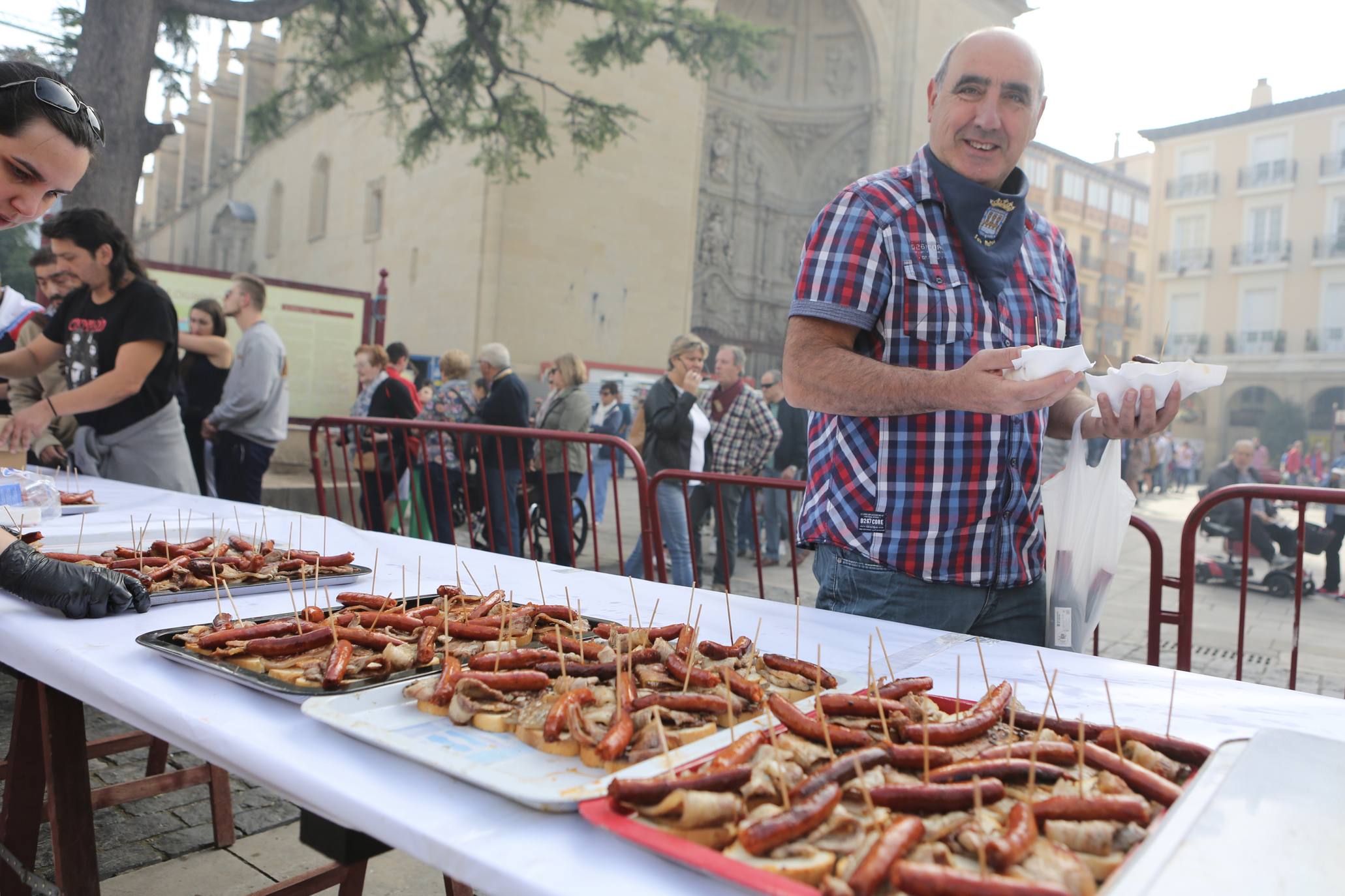 Degustaciones de choricillo, panceta y sardina