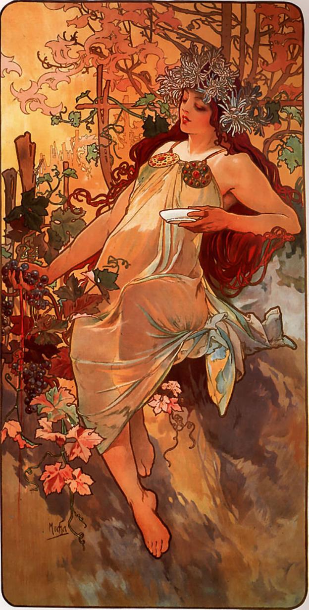 'Otoño', obra de Alphonse Mucha.