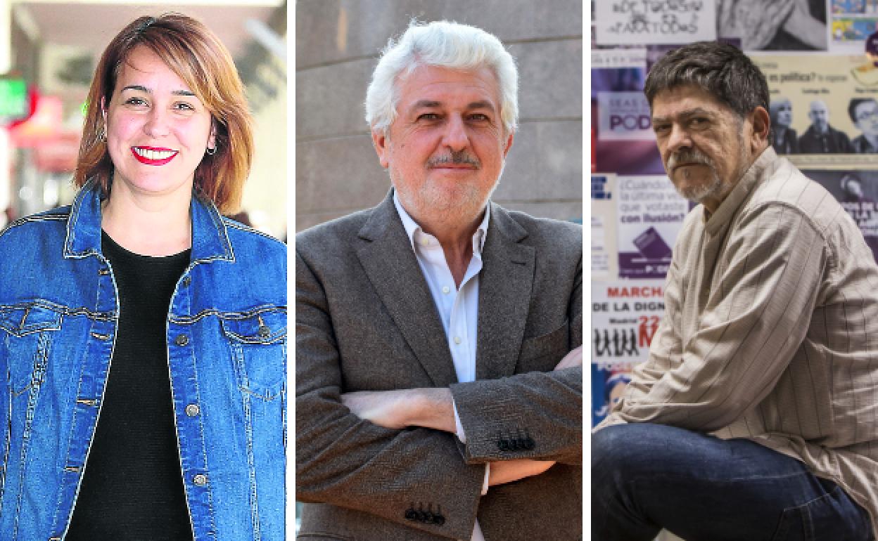 María Luisa Alonso, Jorge Cutillas y Luis Illoro, cabezas de lista de CS, Vox y Unidas Podemos.