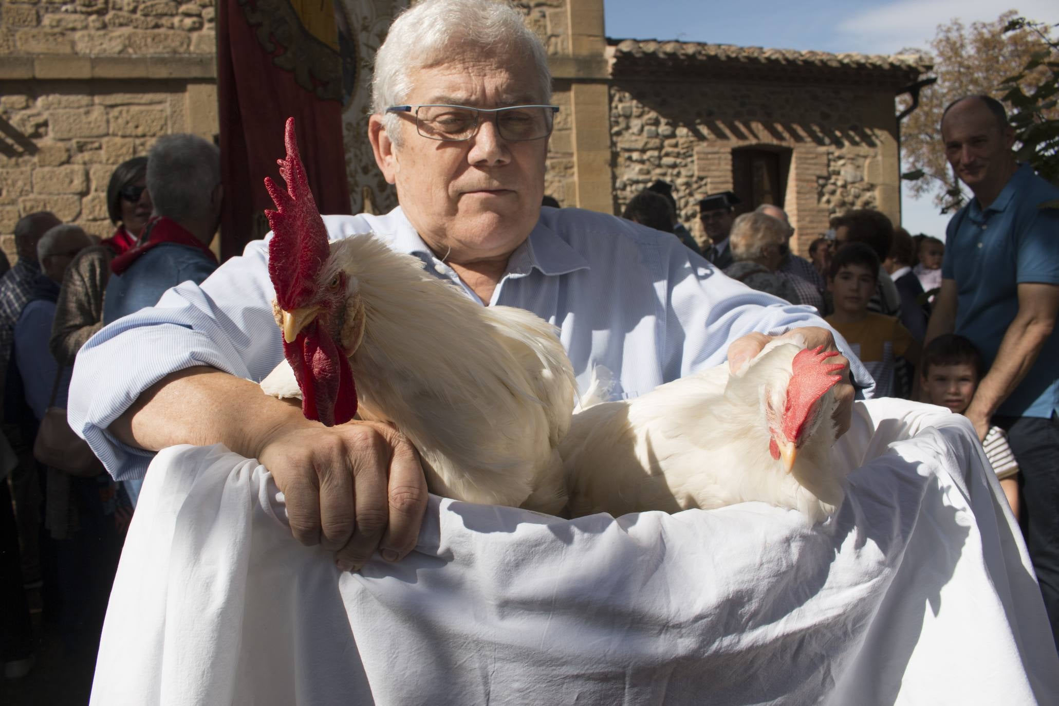 Los calceatenses han recordado hoy el milagro del peregrino ahorcado y del gallo y la gallina.