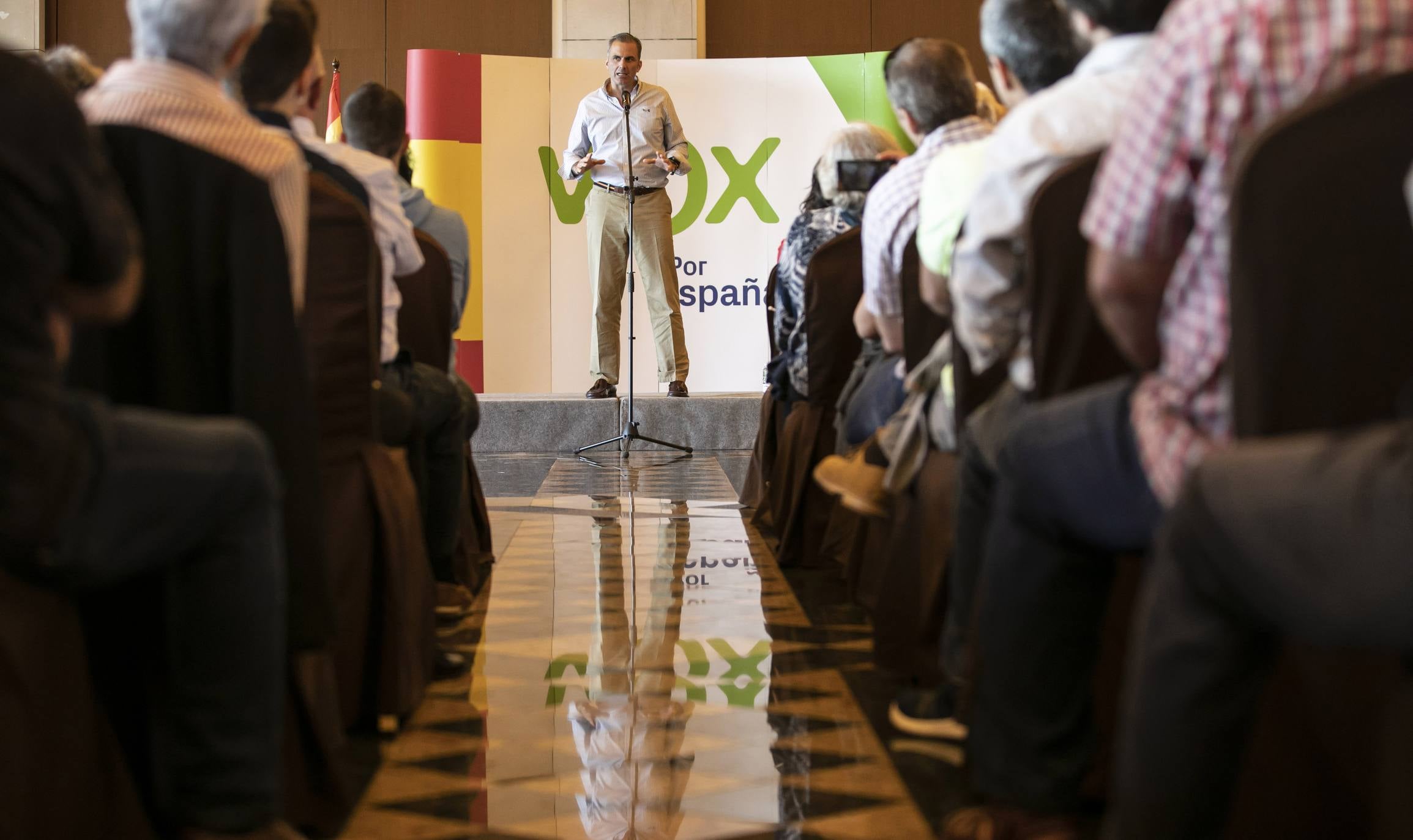 El secretario general de VOX ha intervenido en un acto público en la capital riojana. 