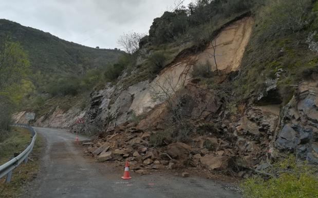 Tramo afectado por el desprendimiento