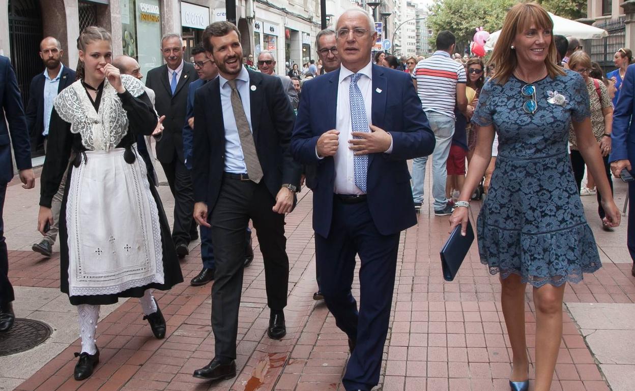 Un momneto de la última visita de Casado en Logroo, el día de San Mateo. 