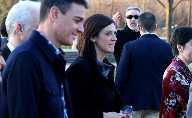 Pedro Sánchez en su viaje electoral de las elecciones del 28A.