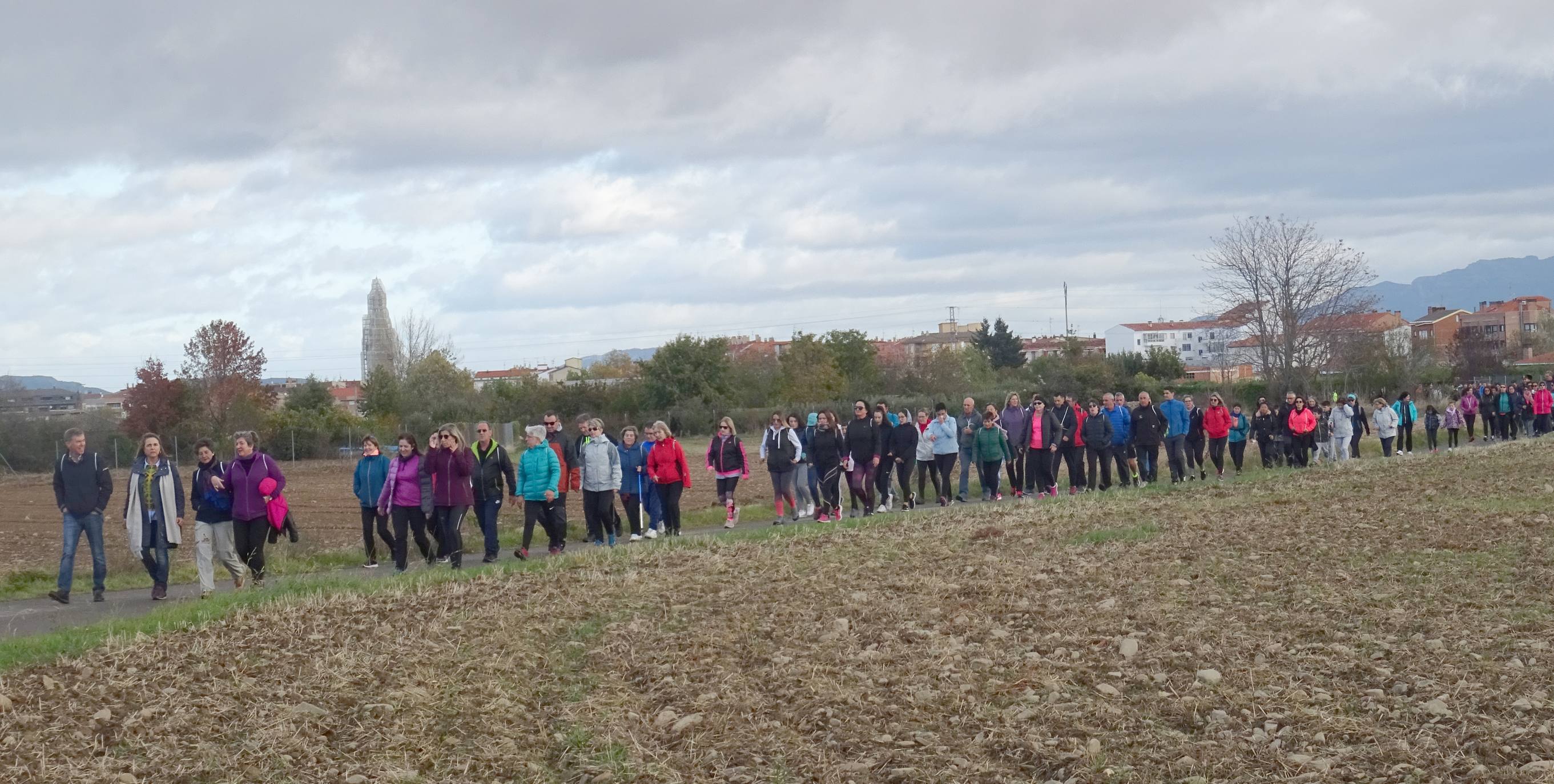 Paseo 'Por la vida', celebrado entre Santo Domingo de la Calzada y Santurde de Rioja, a beneficio de la AECC de La Rioja