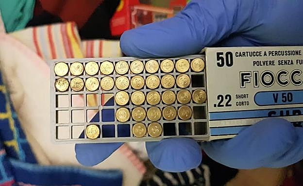 Detalle de la munición incautada. 