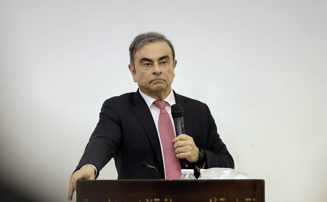 El expresidente de Nissan-Renault, Carlos Ghosn, ayer en Beirut. 