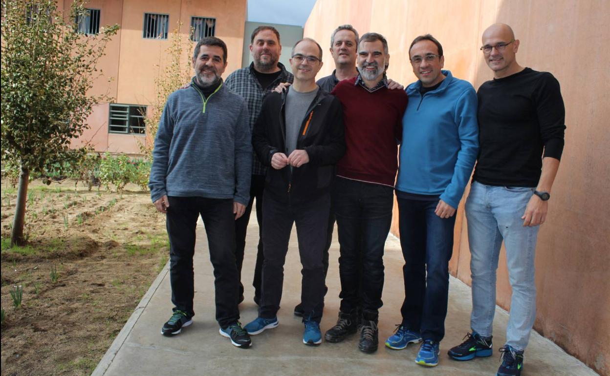 Los presos Jordi Sànchez, Oriol Junqueras, Jordi Turull, Joaquim Form, Jordi Cuixart, Josep Rull y Raül Romeva.