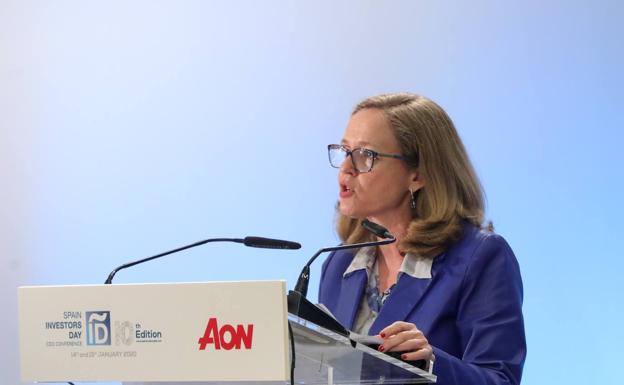 La ministra de Economía, Nadia Calviño. 