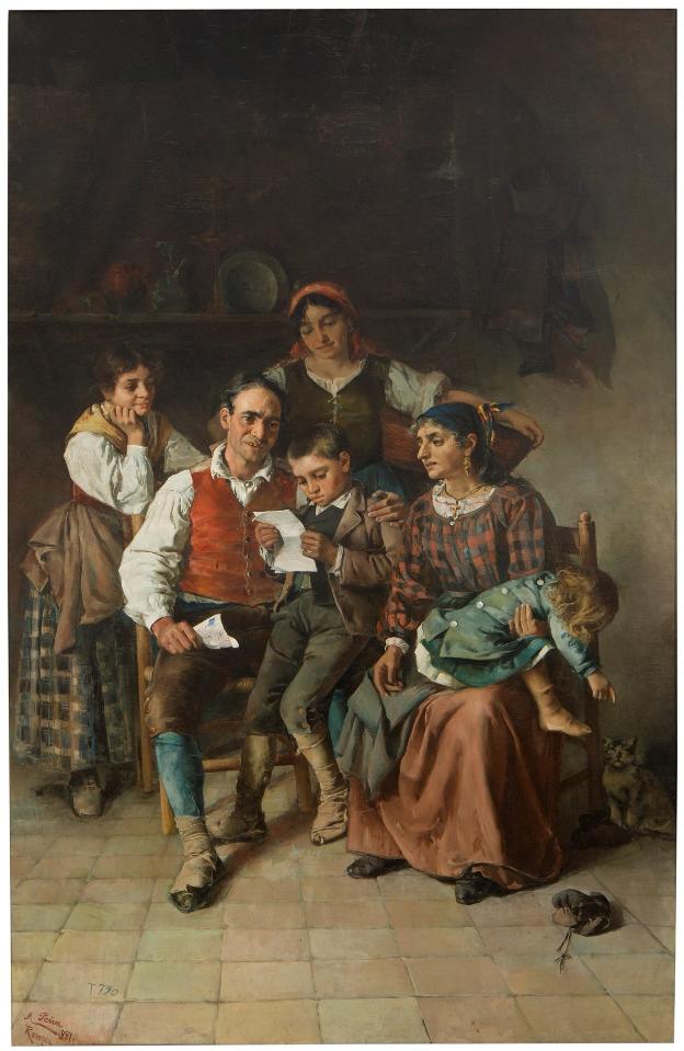 La carta del hijo ausente, obra de Maximino Peña (Museo del Prado).