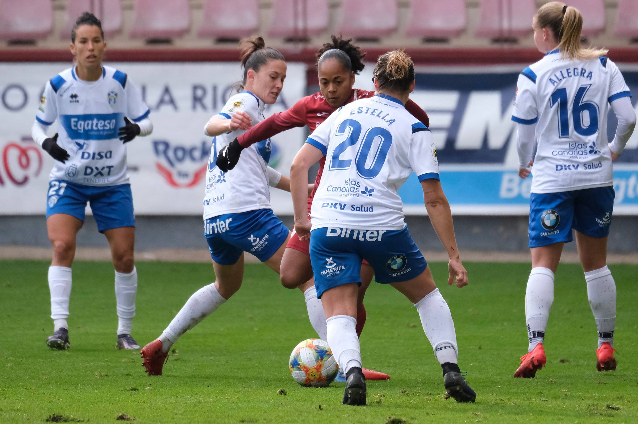 Riojanas y canarias han firmado tablas en Las Gaunas y la delantera zambiana se ha despedido de la afición riojana.