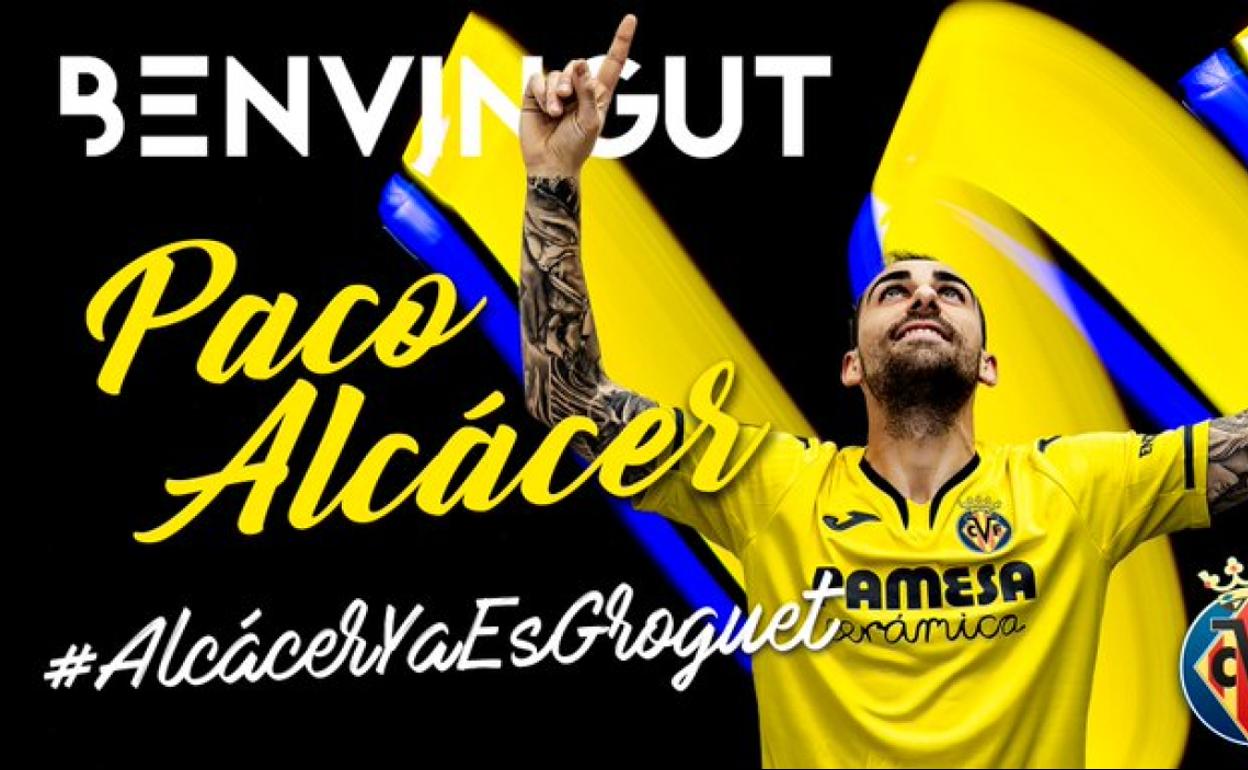 El Villarreal dio la bienvenida a Alcácer a través de su cuenta de Twitter. 