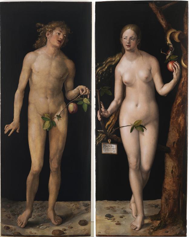 Adán y Eva, obra de Durero. Propiedad del Museo del Prado.