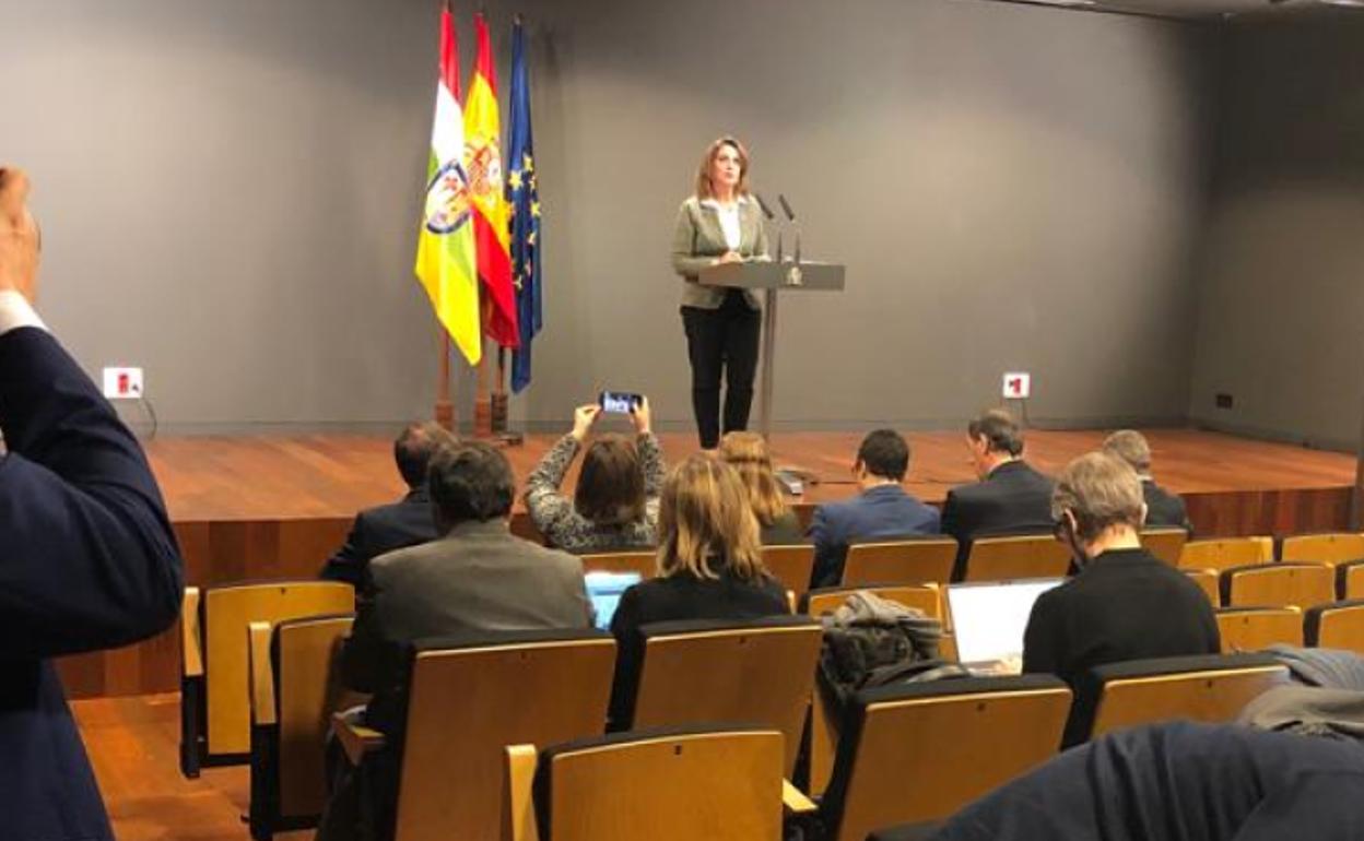 Ribera, durante la rueda de prensa en Logroño. 