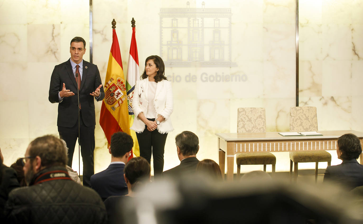 Fotos: Así ha sido el encuentro entre Andreu y Sánchez en La Rioja