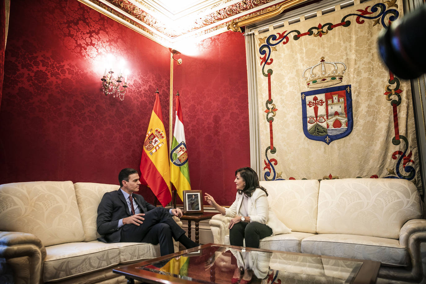 Fotos: Así ha sido el encuentro entre Andreu y Sánchez en La Rioja