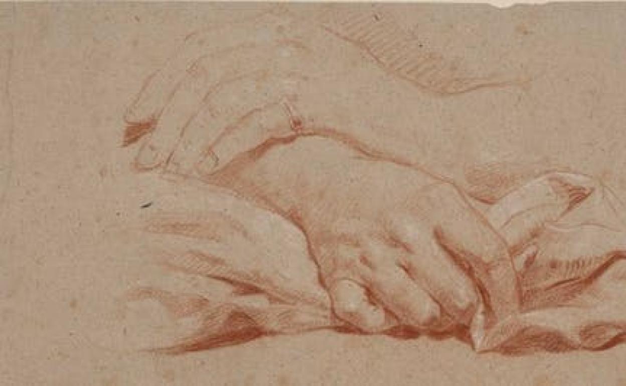 Dibujo de unas manos, por Anton Raphael Mengs (1728-1779). 