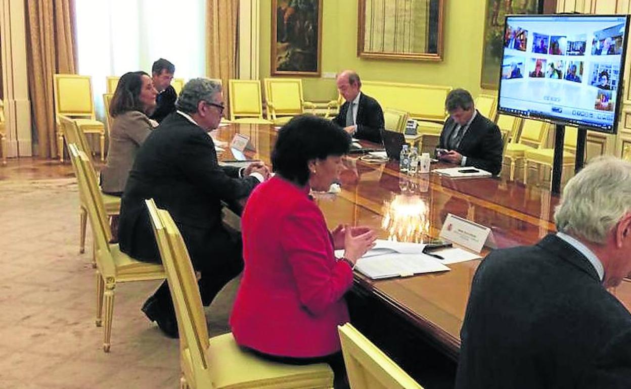 La ministra durante la conferencia sectorial de Educación mantenida este miércoles por videoconferencia