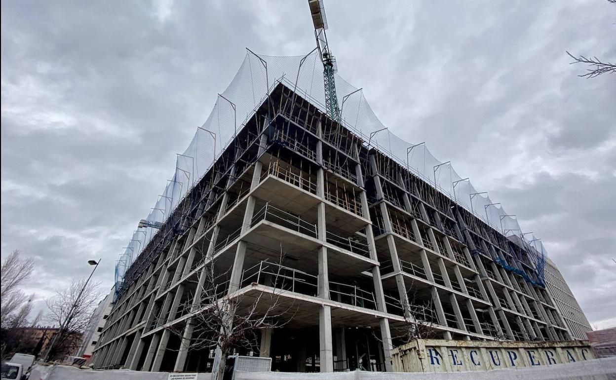 Edificio en construcción en Madrid.