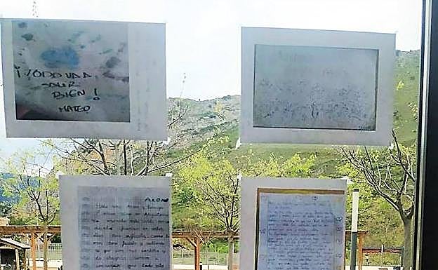 Imagen principal - Coronavirus en La Rioja: Los niños de Anguiano animan a sus mayores en el confinamiento