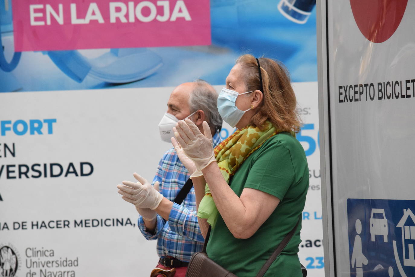 Vecinos de Logroño han vuelto a salir este jueves a sus ventanas y balcones.