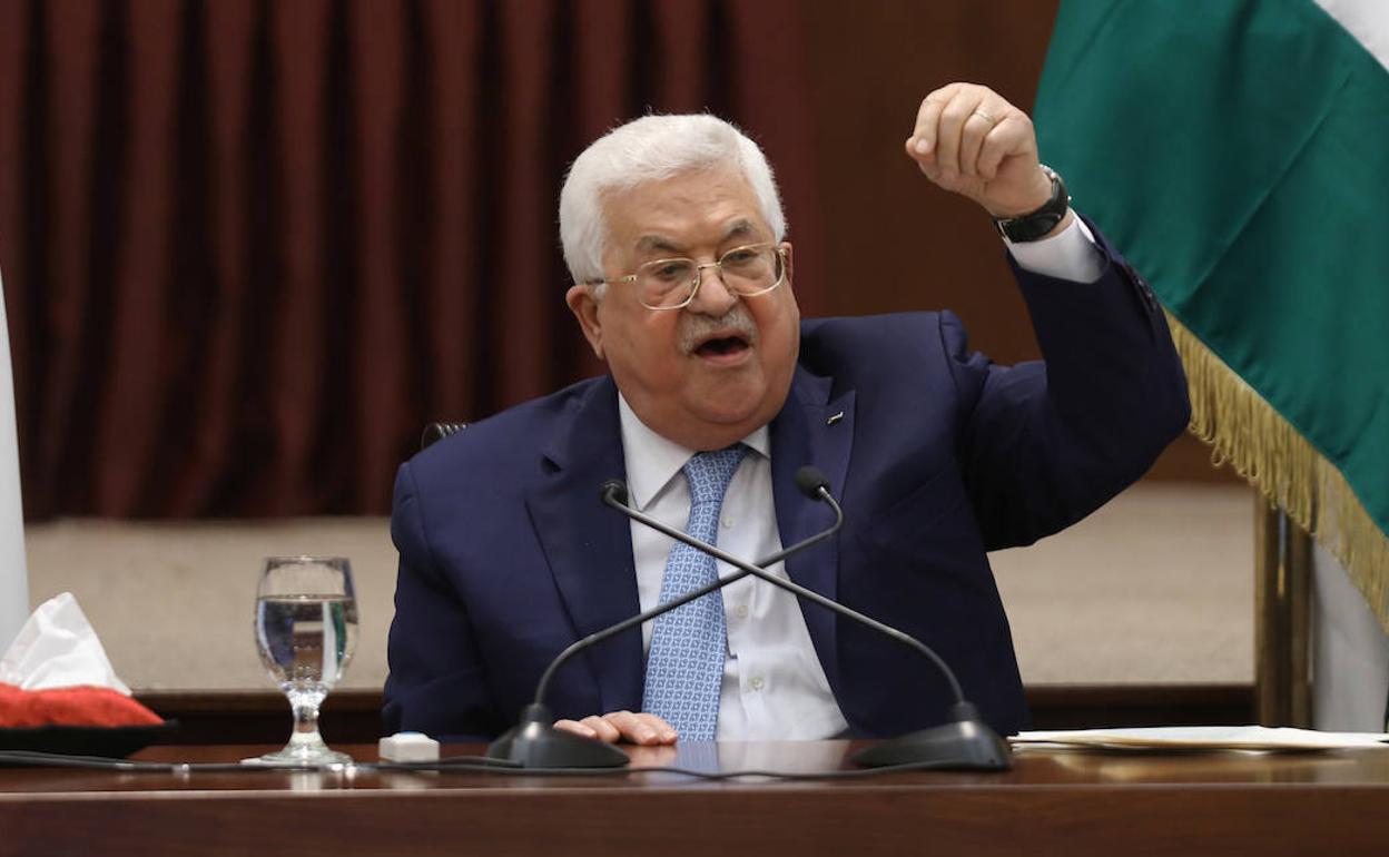 El presidente palestino Mahmud Abás, durante una intervención.