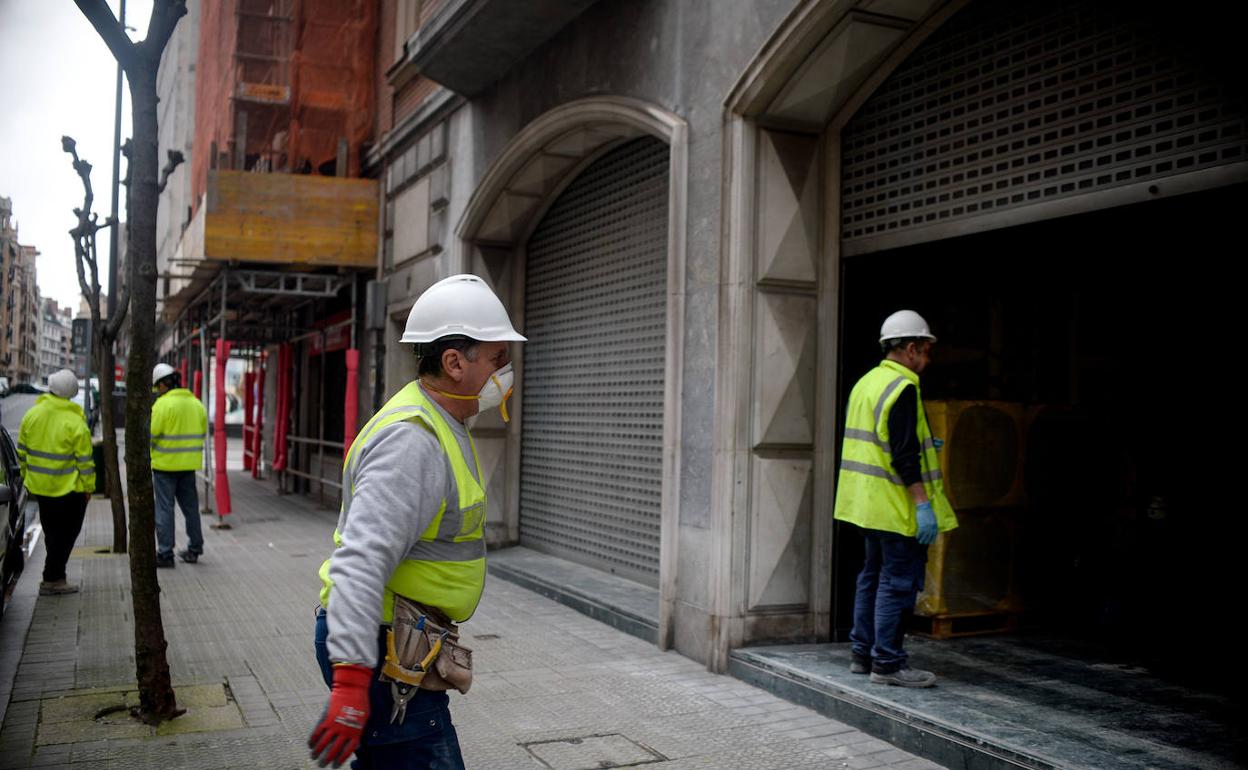 Trabajadores de la construcción en Bilbao 