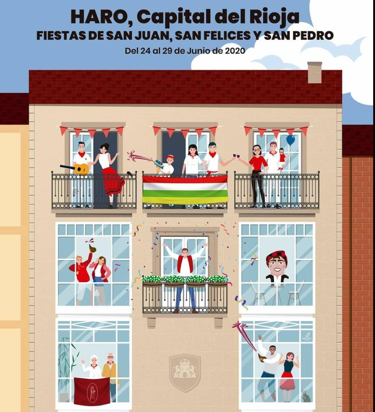 'Desde los balcones', cartel ganador de las fiestas de San Juan, San Felices y San Pedro