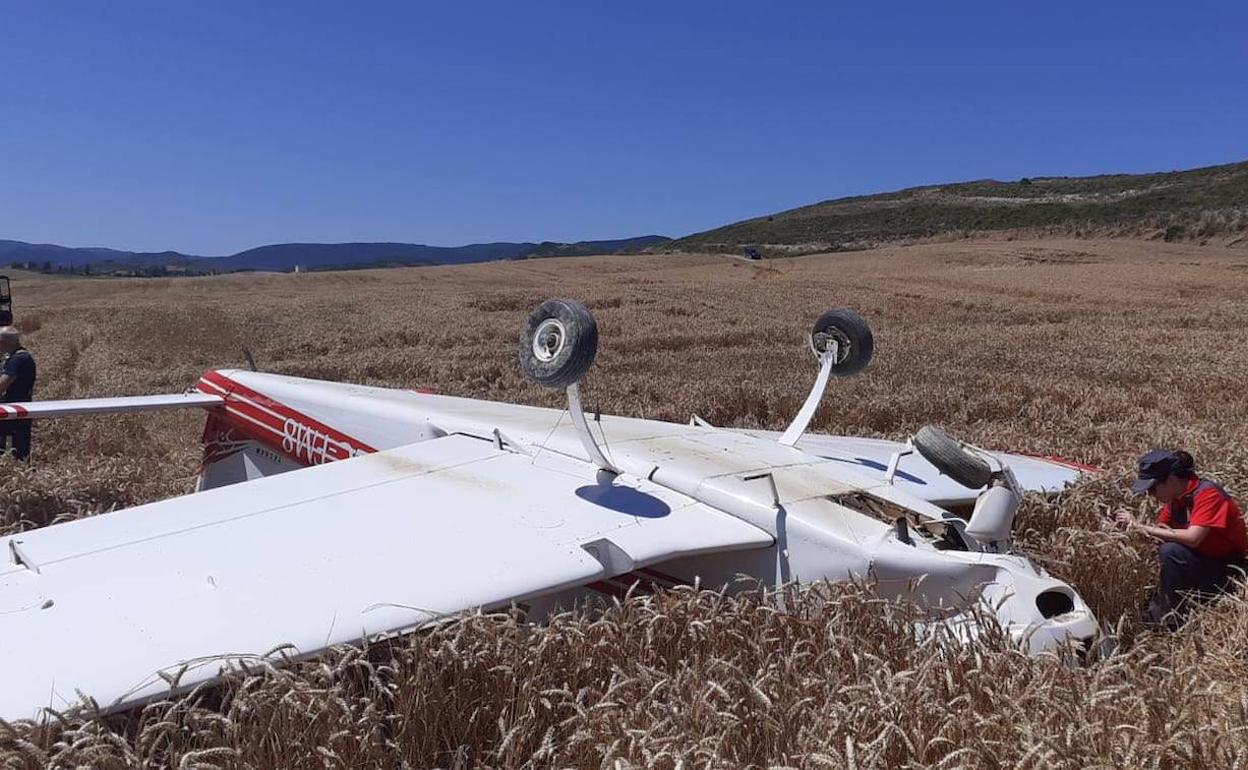 Imagen de la avioneta accidentada este domingo. 