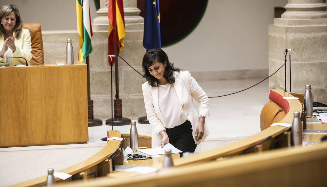 Concha Andreu, presidenta del Gobierno de La Rioja, ha protagonizado una larga intervención de 45 folios