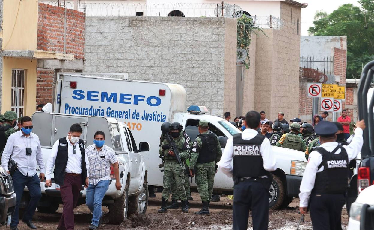 Lugar del ataque armado contra un centro de rehabillitación en la localidad mexicana de Guanajuato.