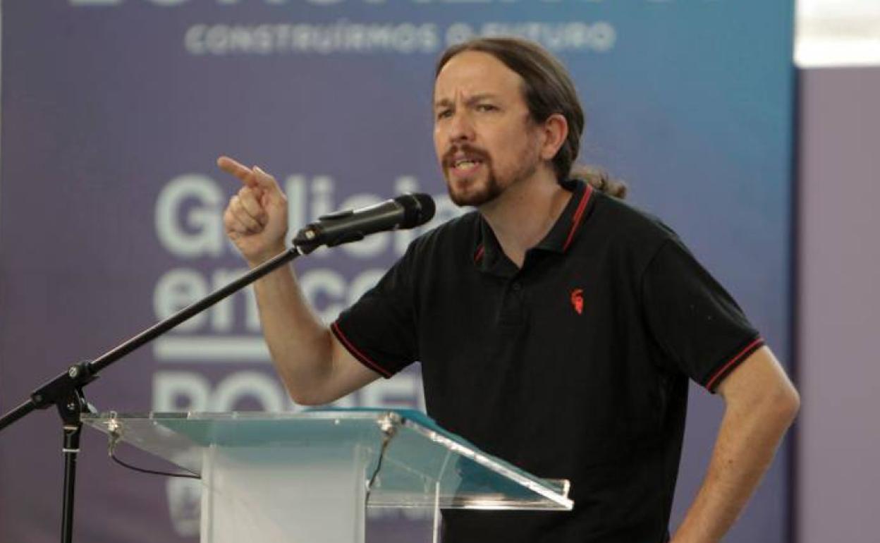 Pablo Iglesias, en un mítin este domingo en Vigo.