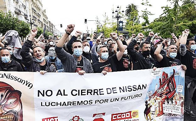 Protesta de los empleados de Nissan 