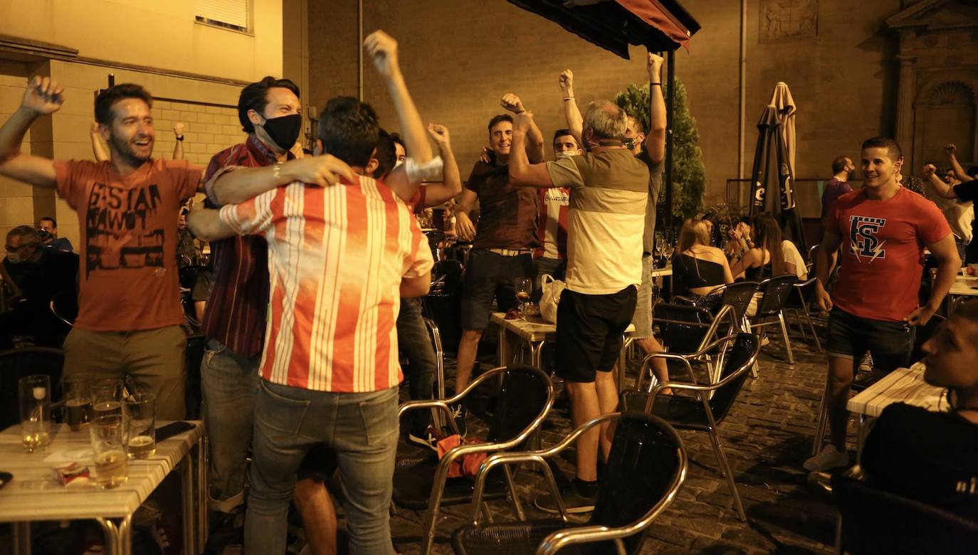 La afición blanquirroja ha sufrido bastante durante el encuentro frente al Castellón, pero finalmente ha merecido la pena