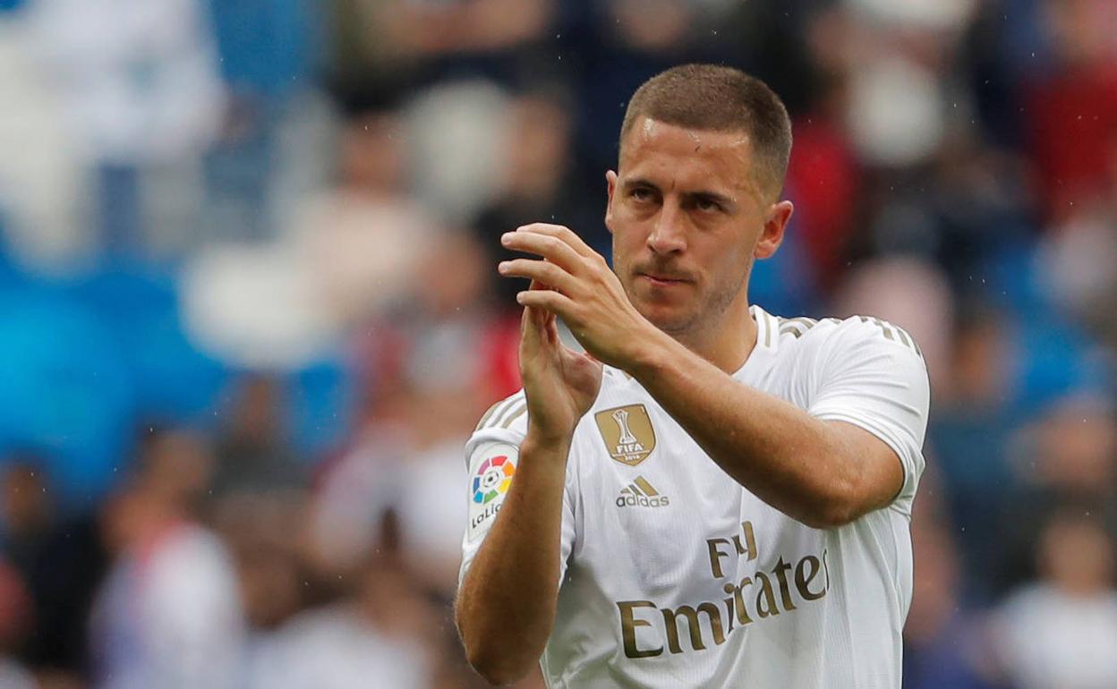 Eden Hazard, durante un partido en el Bernabéu. 