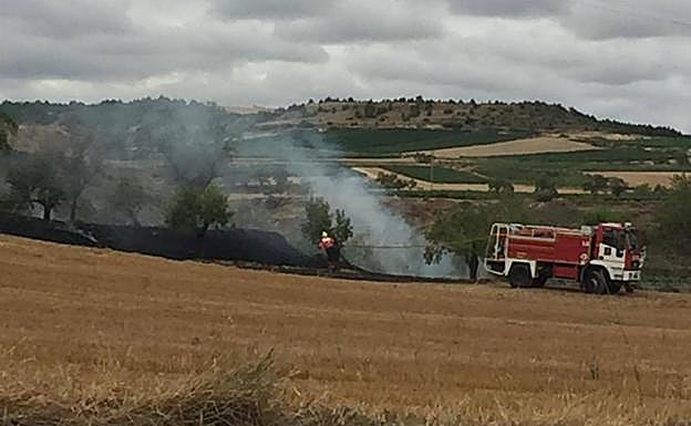 Un momento de la actuación de los bomberos. 