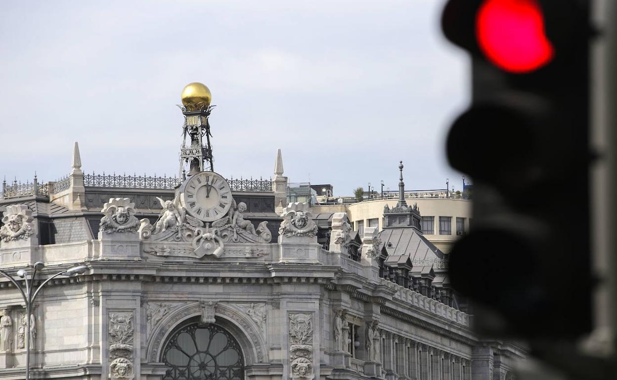 Fachada principal de la sede del Banco de España en Madrid