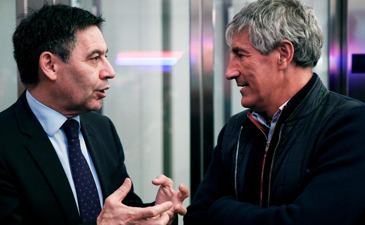 Josep Maria Bartomeu y Quique Setién.