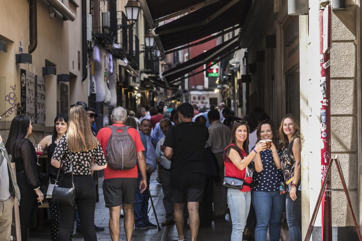 la calle Laurel, en las horas previas al cohete de San Mateo del año pasado. 