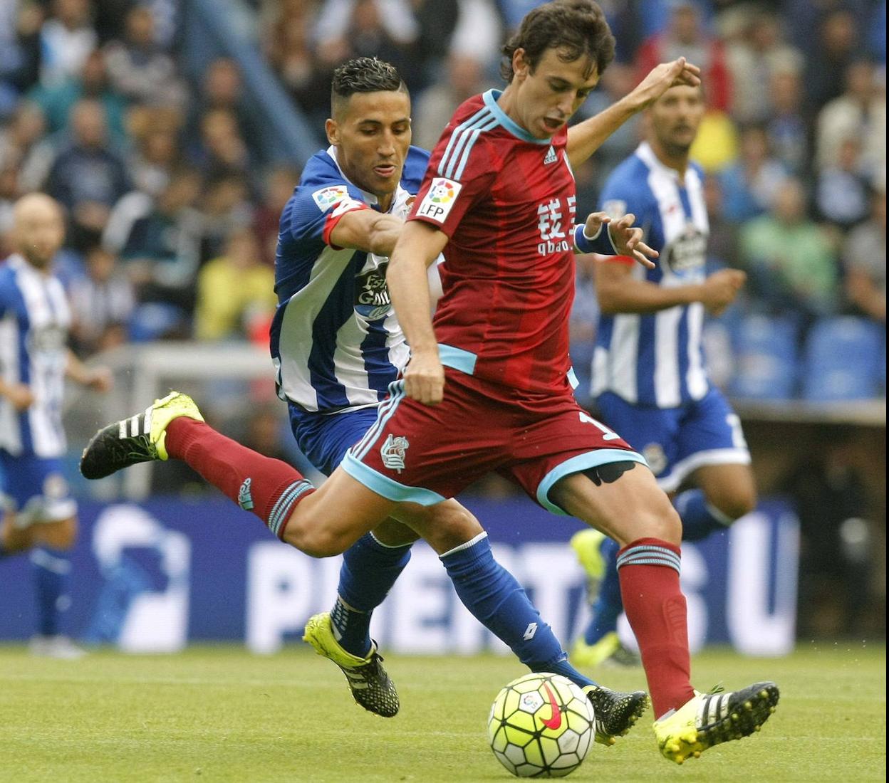 Pardo, en un partido con la Real Sociedad. 